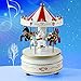 Produktbild Lanlan Holz 4 Pferd Drehkarussell Figur Musik Box Kinder Geburtstag Weihnachten Geschenke Spielzeug 1 #, mehrfarbig