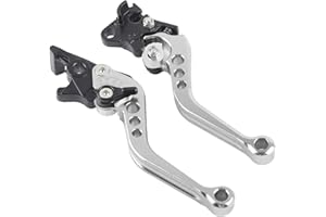 ‎YUYTE Motorrad-Bremshebel, Universal-Kupplungshebel, 1 Paar CNC-Aluminium-Motorrad-Kupplungstrommel-Bremshebelgriff für die Meisten Motorräder GY6 CG125 (Silbrig Weiß)