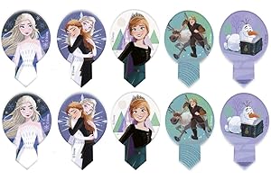 Dekora - Dekorapin Decoración Comestible para Tartas Cupcakes o Pasteles de Cumpleaños Infantiles - 20 Obleas Comestibles de Frozen 2 - Tamaño 6,5x4 cm