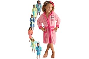 LEBENGOOD - Albornoz Niñas Algodón: Niña, Infantil - 100% Algodón OEKO-TEX® - 2 Bolsillos, Cinturón, Capucha, Albornoces Felpa muy suave con bordados para niñas