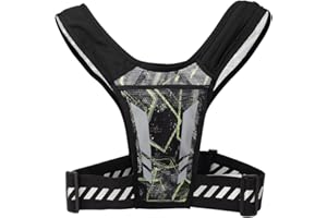 FIDWALL Uchwyt na telefon do kamizelki | Kieszeń na piersi | Lekki i przyciągający wzrok | Klips na klucze | Paski świetlne | Wodoodporny | Odblaskowe | Mężczyźni i Kobiety, Żółty, Bieganie jest