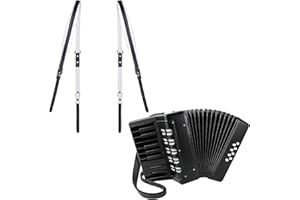 AKLOT Accordion Straps Leather, Adjustable Accordions Shoulder Strap Belts Harness Set, 34.6-48.4'' Length 1.8'' Width Acordeón Shoulder Straps for 25 31 34 37 41 Keys 12 60 80 96 120 Bass Accordion