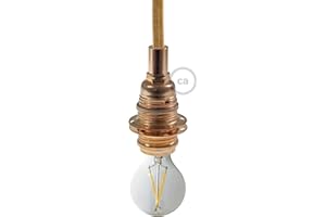 creative cables Kit Douille E14 en métal avec écrou Double Bague pour Abat-Jour - Cylindrique, Cuivre