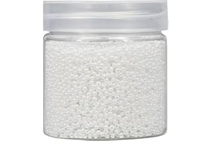 Bala&Fillic 2mm Perles de Rocaille 10000pcs/110 Grammes dans une Boîte 12/0 Petites Perleblanche Couleur Perles de Rocaille pour la Fabrication de Bijoux (Perleblanche)