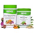 OZiva Glutathione Builder (With Ala, Skin Vitamins & Selenium Capsule (Glutathione + Matcha Plus, Combo Pack)