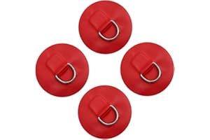 Easnea 4 pezzi 11 cm (4,33 pollici) 316 in acciaio inox D-ring Pad/Patch per PVC gonfiabile barca zattera gommone kayak canoa rosso 110 mm