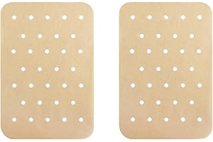 LANJUE 120 Pcs Air Fryer Paper Liners, Air Fryer Liners Compatible with Ninja Foodi Dual Air Fryer, Nonstick Perforated Parchment Paper Compatible with Ninja DZ201 DZ401