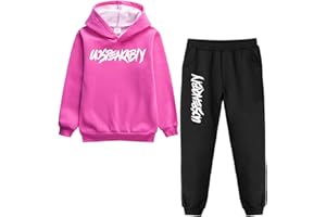 amropi Chándal Niños 2 Piezas Set Sudadera con Capucha y Pantalones Deportivo Jogging Conjunto Ropa 2-15 años