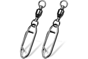 9KM DWLIFE Ball Bearing Fishing Swivels and Clips 25Pcs Snap Swivels Quick Change Terminal Tackle for Sea Crap Fishing Saltwater