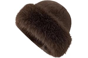 Baoblaze Gorro de invierno de piel sintética para mujer, sombrero grueso de cosaco, sombreros rusos de felpa de piel sintética, sombreros de invierno para mujer, gorra peluda de invierno para