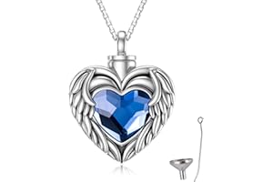 Canghai Rousa Cremation Urn Necklace Set for Ashes, Alloy Keepsake Pendant Necklace Ash Perfume Holder with Filling Accessory Memorial Jewelry for Human