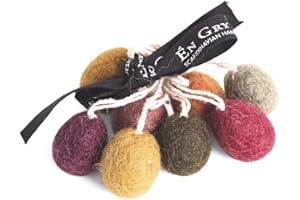 Gry & SIF kleine Osteranhänger Eier, dunkle Farben, Filzeier, Ostern, Osterdeko, Frühlingsdeko aus Filz, Handmade, Fairtrade | dunkle Bunte Ostereier, 2 cm, 8er Set