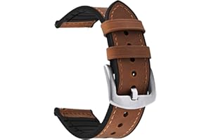 Fullmosa 22mm Correa Reloj Cuero y Silicona,Pulsera Reloj Híbridas de paraGarmin Forerunner 255/Venu 3/2/Vivoactive 4(45mm);Samsung Gear S3 Classic/Frontie/Galaxy Watch 46mm/Watch 3 45mm
