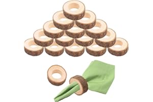 YouYuer 20PCS Anelli Portatovaglioli in Legno Bellissimi Porta Tovaglioli da Tavola Legno Anello in Legno Ideali Come Decorazioni per Tavola Matrimoni Compleanni Natale Feste
