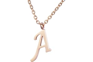 Morella Damen Halskette mit Buchstaben Anhänger Edelstahl Rosegold in Schmuckbeutel