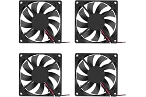 DORHEA Lot de 4 ventilateurs 80 x 80 x 15 mm 12 V 2 broches CC 8015 sans balais pour boîtier d'ordinateur CPU radiateur ventilateur 2 broches