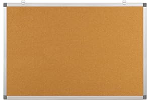 OFFICER PRODUCTS Office PRODUCTS Bacheca In Sughero, Bacheca 60x45 cm, Cornice In Alluminio, Ideale Per Casa E Ufficio, Montaggio Verticale E Orizzontale, 1 Pezzo