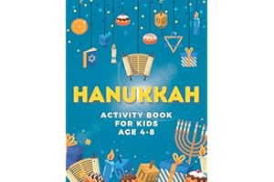 Hanukkah Activity Book For Kids Age 4-8: A Big Hanukkah Dot To Dot, Coloring, Mazes, Spot the Difference, Word Search and Count & Number Tracing ... For 4-8 Year Old Kids | Fun Girls & Boys Gift