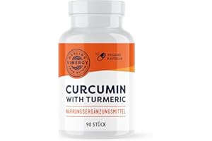 ‎VIMERGY Vimergy Curcumin mit Gelbwurz Kapseln, 30 Einnahmen – Kräuter-Zusätze – Curcuma Kapsel Flüssiger Füllung – Vegane Curcumin & Kurkuma Kapseln – Gentechnik- und Glutenfrei (90 Stk.)