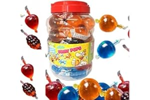 Hezvic Crazy Candy Factory Fruit Pops Tub 35ml each (44pcs) - Jelly Ice with Thank You Sticker Tik Tok Challenge Flavour Christmas Summer Birthday, 1300.0 gram