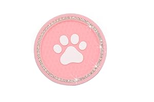 PTNKUIIY 2 Stücke Bling Kristall Auto Untersetzer,Glitzer Strass rutschfeste Universal Getränkehalter Dosenhalter Silikon Anti-Rutsch Einsatz Tasse Halter Auto Zubehor Innenraum für Frauen,Rosa