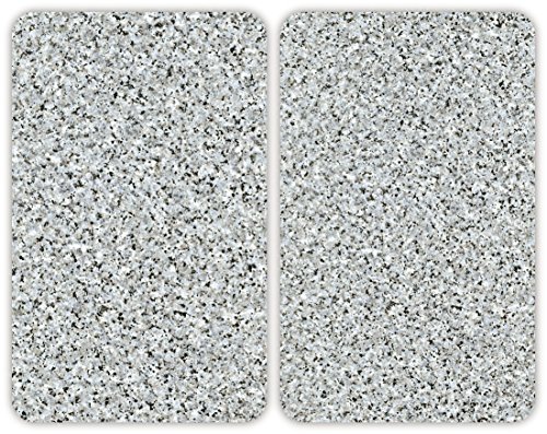Wenko 2521120500 Herdabdeckplatte Universal Granit 2-er Set für alle Herdarten, Glas, mehrfarbig