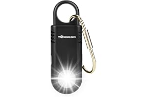 MOSAIC ALARM Rechargeable 135dB Personal Safety Alarm Strobe Light Loud Sound Non Slip Grip Keychain SOS Siren for Women, Student. Torchlight Hiking Bear Alarm Deterrent. Emergency Self Defense Alert. Black