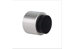 EVI Herrajes 04019828TPMAM Evi Fittings I-198/28 – Stop Adhesive pared-Manilla, Matte Finish (Stainless Steel) Black Rubber