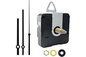 DEEWISH – Mécanisme d'Horloge Quartz Silencieux à Piles, Remplacement pour Horloges Murales, mecanisme horloge murale, Kit de Réparation Idéal pour DIY et Décoration, Aiguilles Noires A