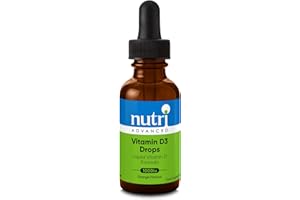 Nutri Advanced Vitamin D3 Liquid Drops - 1000iu Vitamin D for Healthy Immune System, Bones, Muscles & Teeth - Orange, 30ml