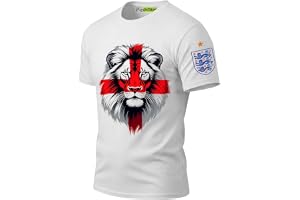 England Flag Shirt Men, English Football Tshirt, Lion St George Cross Soccer Fan T-Shirt, Patriotic Graphic Tee 2026