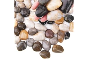 Hisredsun Piedras decorativas grandes de 4 libras, piedras pulidas naturales de 0.8 a 1.6 pulgadas para macetas, rocas de río para paisajismo, rellenos de jarrones, suculentas, decoración de acuario y