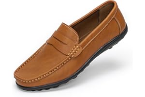 Rusffes Men's Loafers Flat Slip-on Driving Shoes Breathable Casual Moccasin Shoes