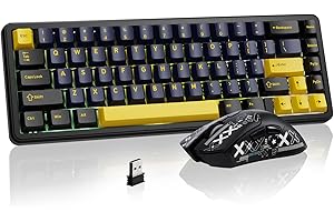 ATTACK SHARK Combo Tastiera & Mouse Gaming, X65 HE Tastiera Magnetica Cablate e R1 Mouse Wireless 59g Superleggero (8000Hz, RT 0,01mm, RGB, Batteria 65h) - Nero Stellato