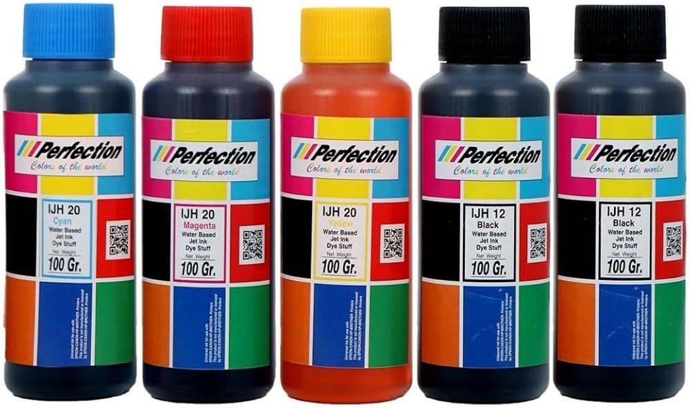 Perfection Epson Uyumlu 664 L220 L300, L3050, L3060 Tanklı Yazıcı Mürekkep Seti 5x100 gr.