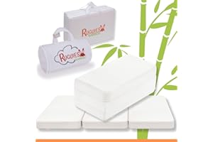 ‎RUGUIES RUGUIES Bamboo- Reisebett Matratze 120x60cm Kinder faltbar und tragbar- Abnehmbarer Bambus-Baumwoll-Bezug- Baby-Boden-Matratze- Hypoallergen- Oeko Tex.