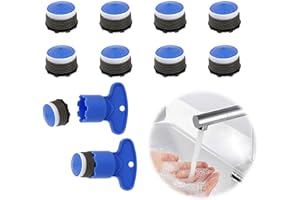 Mrltau 10 Stück Wasserhahn Sieb (M18,5) mit 2 Strahlregler Werkzeug Schlüssel, Wasserhahn Bubbler, Perlatoren für Wasserhähne, Perlator Geräuscharmes Wasser Blasenwasser
