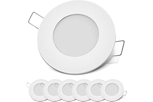 Dream Lighting 12v LED Downlights for Campervan, 3 Watt 180LM Warm White 3000K CRI 85 Die-casting Aluminum Housing, Recessed Mount Ceiling Light for Caravan Camper Van Motorhome Boat Set of 6