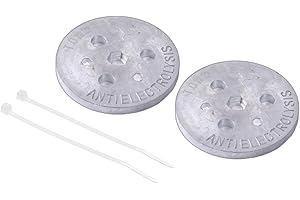 TONGASS (2-Pack) Zinc Anode Weight - Anti-Electrolysis Sacrificial Anode - Galvanic Anode for Passive Cathodic Protection - Bolts Inside or Outside Skimmer Baskets - Salt System Swimming Pool Must-Have