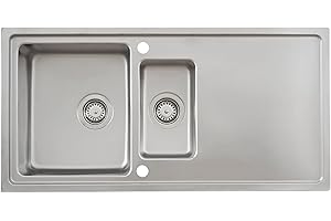 Respekta Chicago Edelstahl Spülbecken / 2 Becken Einbauspüle in 100 x 50 cm/Edelstahlspüle geeignet für Unterschränke ab 60 cm Breite