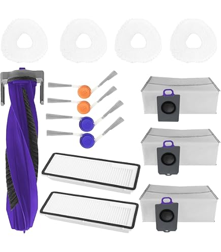 LOOHAOC Ersatzteile Für Conga 2499 Ultra Home Advanced Conga 2499 Ultra X-Treme/für Ultenic D10 Staubsaugerroboter Zubehör 13 Packungen 1 Hauptbürste, 4 Filter, 4 Seitenbürsten, 4 Mopptücher