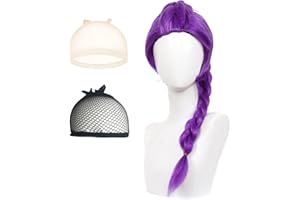 SSKHE Parrucca viola con treccia spessa, parrucca per travestimenti per bambini, per cosplay, cosplay, anime, cosplay, feste
