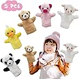 CreepyParty Hand Puppets, Animal Puppet Party Toy Set for Kids Baby, Soft Plush Farm Puppet for Children Toddlers Boys Girls, Pack of 5