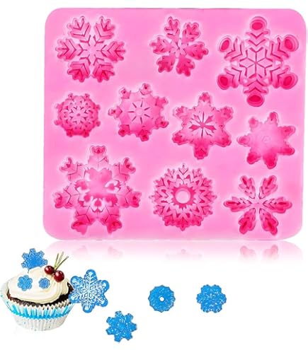 Zeepvormen, siliconen sneeuwvlokken, zeep siliconen vormen Kerstmis, siliconen vorm sneeuwvlok, siliconen vormen gietvormen zeep zelf maken, siliconen bakvorm Kerstmis voor doe-het-zelf chocolade