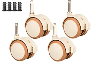 TOGTHERKINGS 4 Lenkrollen für Kinderbetten Doppelrollen Mit Hülse Stift Räder Mit Bremse Gummirollen Sicherheits-doppelrollen Kein Geräusch Lenkrollen Robust Langlebig Lenkrollen 47 MM Möbelrollen für Kindermöbel