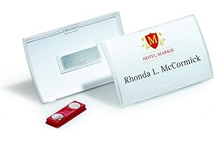 Durable 821519 Porte-badge CLICK FOLD avec aimant pour badge 54 x 90 mm Polypropylène Transparent - Boîte de 10