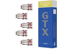THE JUICE FELLAS Vaporesso GTX Coils 0.6 - 5 Pack - Compatible with Target, Luxe, GTX, Swag, Armour, Gen Series Luxe XR Max, Luxe X Pro Kit - Vaporesso Vaping Coils - Available in 0.2,0.3,0.4,0.6,0.8Ω - No Nicotine
