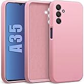 CONSTRAIN Samsung Galaxy A35 ile uyumlu Kadife Astarlı Pembe Mat Silikon Kılıf &ndash; İnce & Esnek, Leke ve Suya Dayanıklı