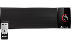 blumfeldt CosmicBeam Ultra - Radiateur Infrarouge, Chauffage terrasse, Chauffage électricque, Rayonnement Infrarouge, 2200 W, Classe de Protection IPX4, Montage Mural, Mode Eco, Noir