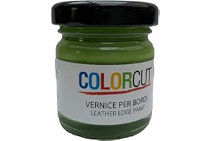 MG LAVORAZIONE ARTIGIANALE PELLE E CUOIO Tintura per bordi"Color cut" 30 ml - Tintura per rifiniture bordi ed orli in pelle e cuoio, Colore n. 54: Verde